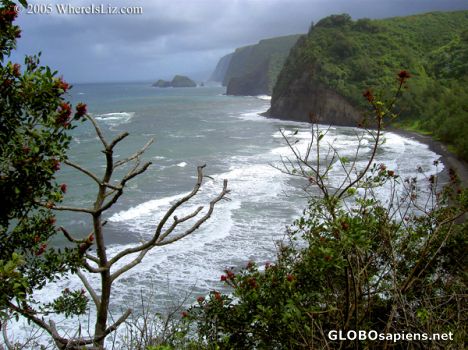 Postcard Pololu shoreline, Hawaii