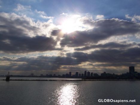 Postcard Chicago Sun Burst