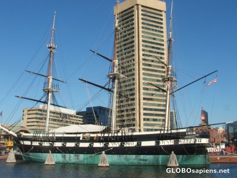 Postcard USS Constellation- inner harbor