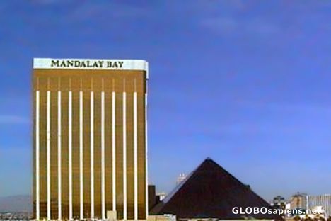 Postcard Las Vegas Mandalay Bay and The Luxor