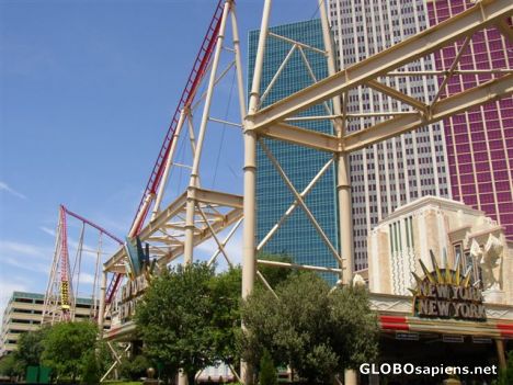Postcard las vegas sky and rollercoster
