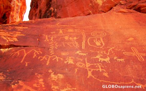 Postcard Valley of Fire Petroglyphs