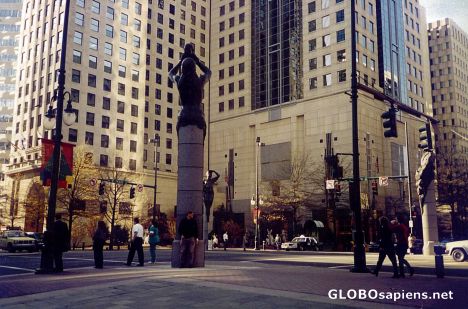 Postcard Buffalo Pedestrians