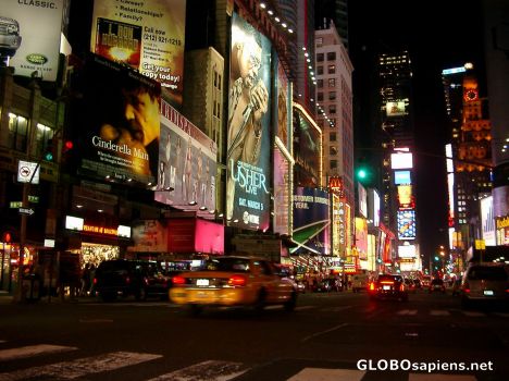 Postcard Times Square at night