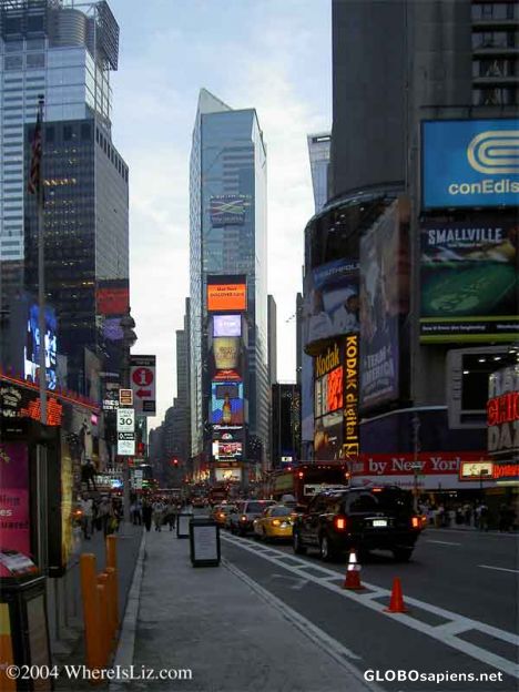 Postcard Times Square at dusk, New York City
