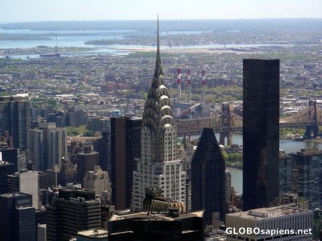 Postcard View over Chrysler building and Manhattan