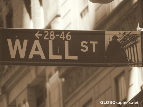 Postcard Wall street sign