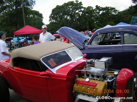 Postcard Vintage car show
