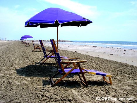Postcard Lonely Beach Chairs