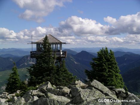 Postcard Granite Mountain lookout