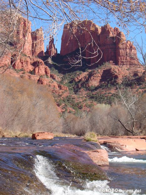 Postcard Cathedral Rock From Babbling Stream