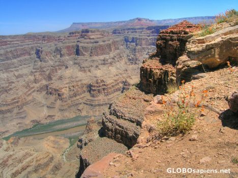 Postcard view from the west rim of the grand canyon
