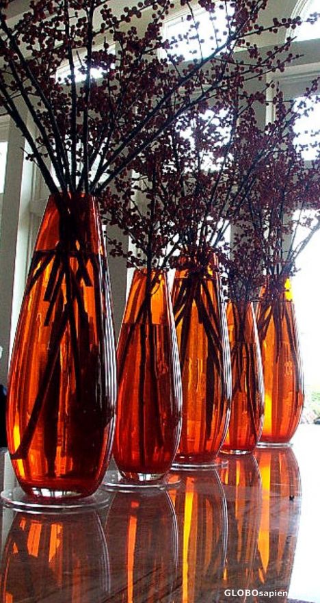 Postcard Orange vases.