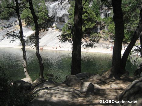 Postcard Emerald Pool, above Vernal Falls