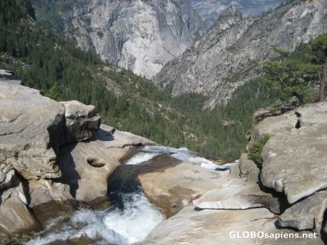Postcard Looking over the top of Nevada Falls