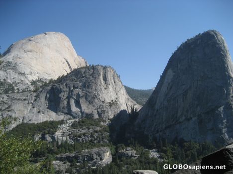 Postcard Half Dome, Bear Rock and Eagle Point