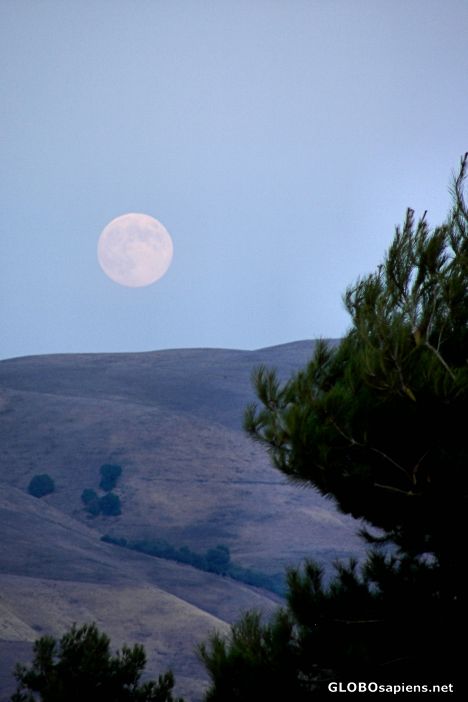 Postcard Moonrise Over Milpitas