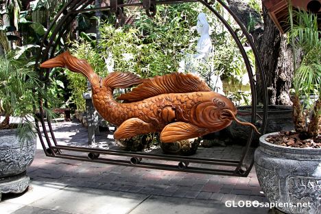 Postcard Wooden Fish, Chua Duc Vien Temple