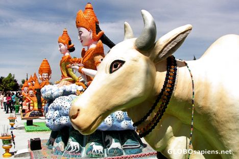 Postcard Colorful Statues, Wat Dhammararam Temple