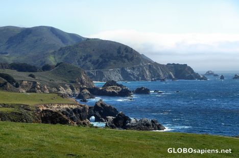 Postcard A Sea Arch and the Bixby Bridge in the Distance