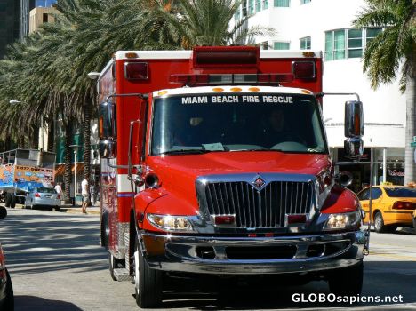 Postcard Fire truck
