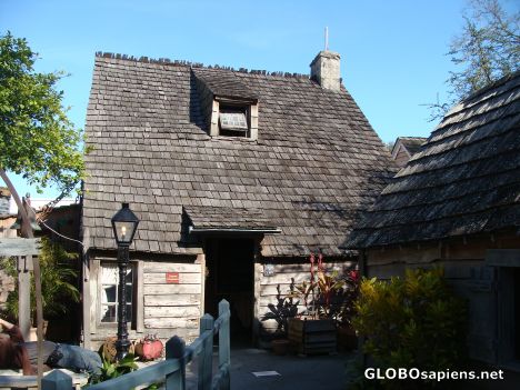 Postcard Oldest Wooden Schoolhouse in US