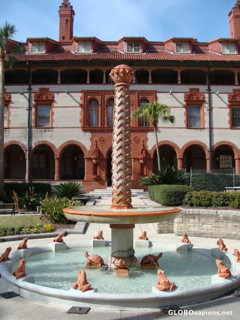 Postcard Fountain O' Frogs