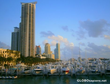 Postcard Miami Marina at sunset