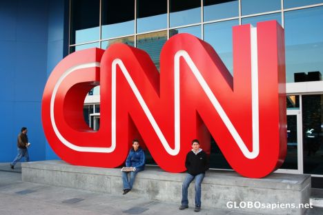 Postcard CNN center; The sign