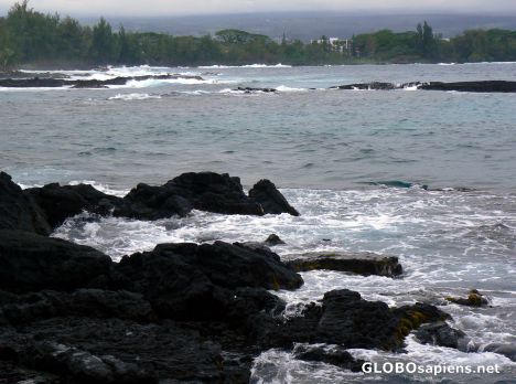 Postcard Rugged lava coastline