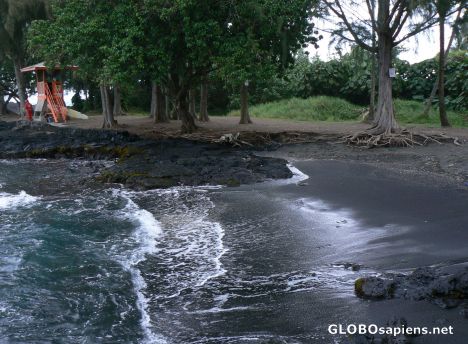 Postcard Rugged black sand beach
