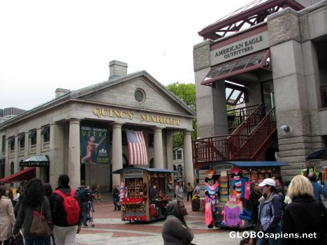 Postcard Quincy Market, Faneuil Hall Marketplace