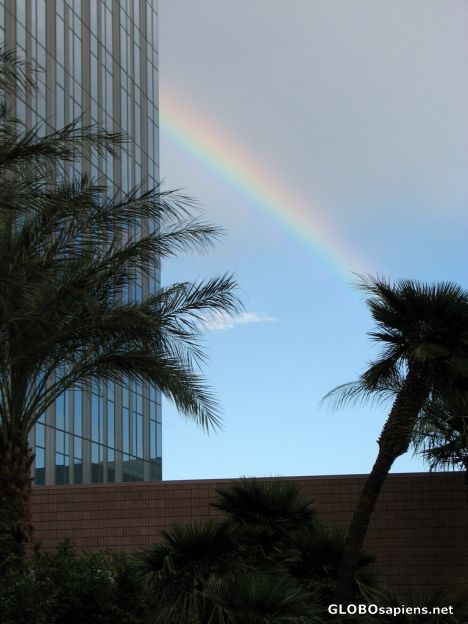 Postcard Rainbow over the Mandarin Oriental Hotel