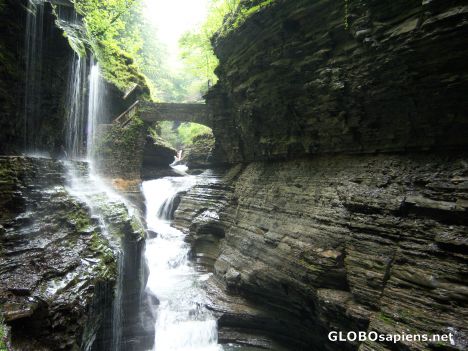 Postcard Rainbow Falls and Bridge