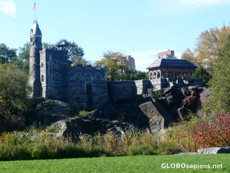 Postcard A castle in a park