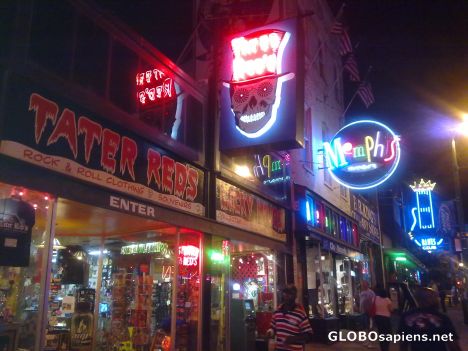 Postcard Beale Street at night