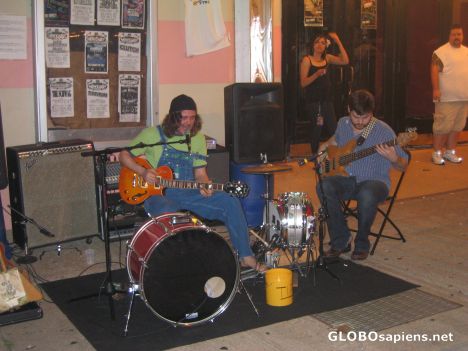 Postcard Playing blues on Beale Street