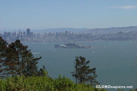 Postcard San Francisco, bay and Alcatraz