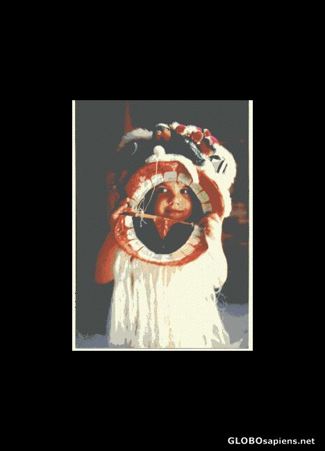 Postcard young tribal member