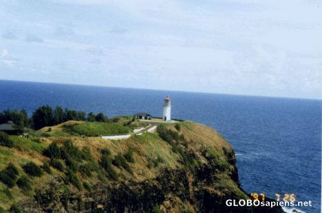 Postcard The light house on the cliff