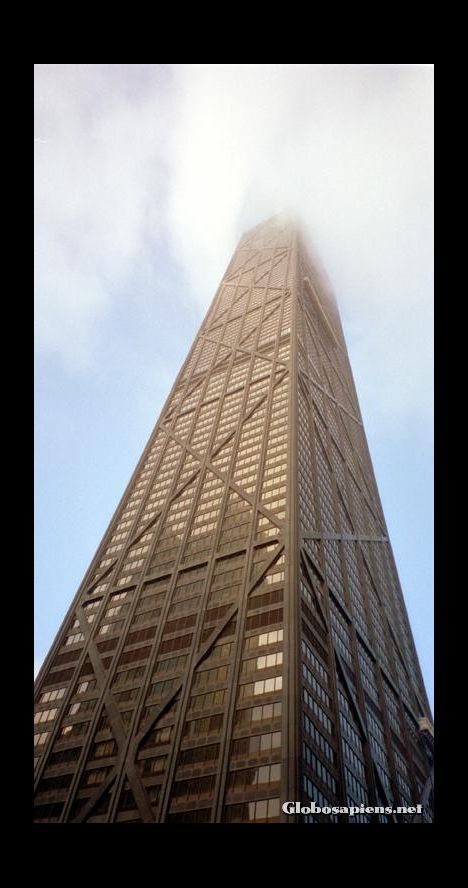 Postcard John Hancock tower dominates the Gold Coast skylin