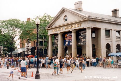 Postcard Boston Quincy Market