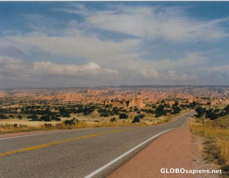 Postcard On the road near Santa Fe