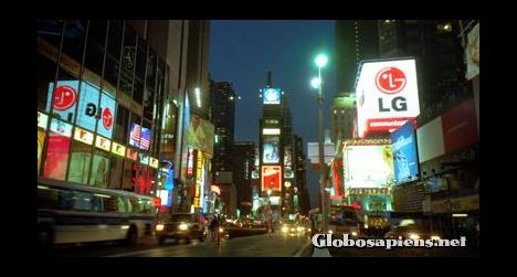Postcard Time Square at night