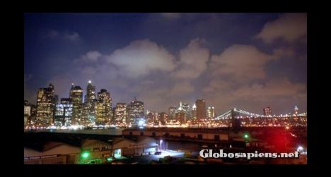 Postcard Lower Manhatten at night