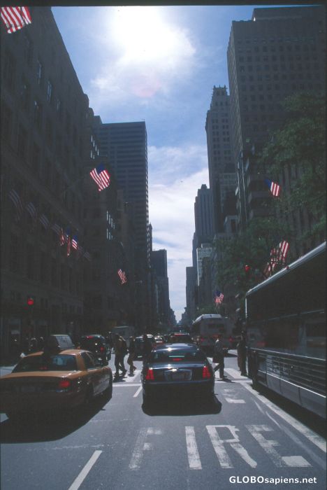 Postcard downtown new york city in october