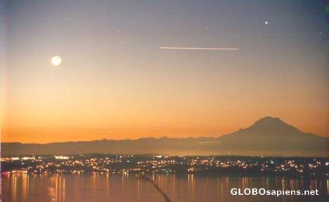 Postcard Mount Ranier from Vashon Island