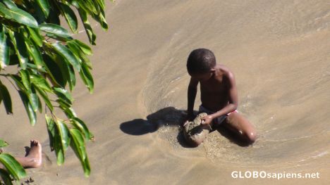 Postcard Child On Indian Bay Beach
