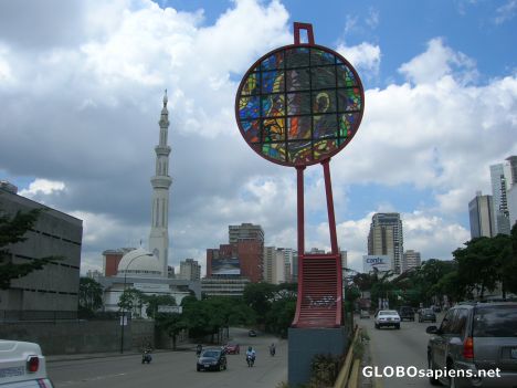 Postcard Bolivar and the mosque