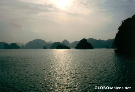 Postcard getting dark at Halong Bay